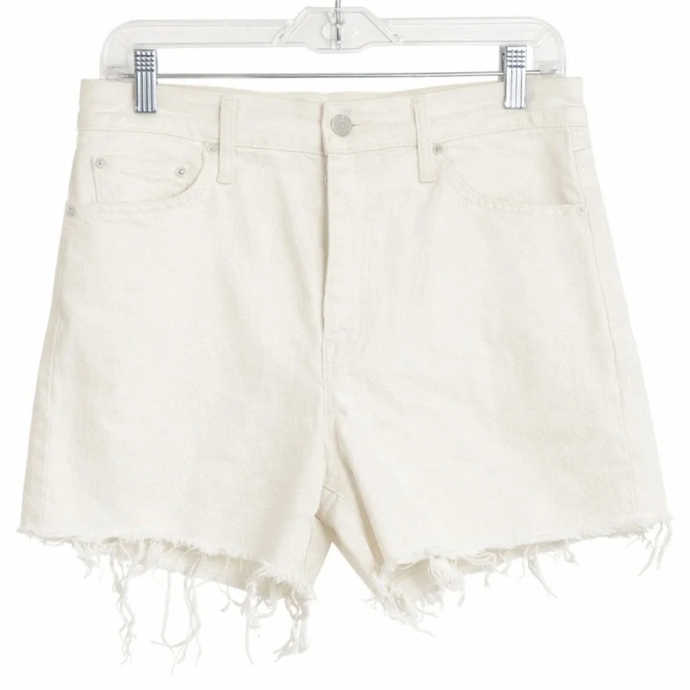 MOTHER SUPERIOR DENIM The Skipper Short And Long Fray Short Size 26 Natural EUC